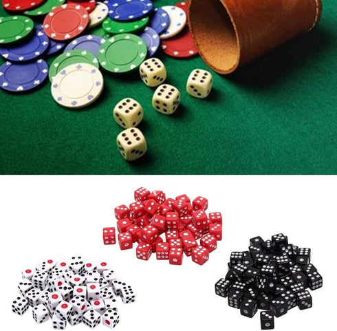 100Pcs 8mm Acrylic Dice - White Black Gaming Dice, Standard Six Sided Decider Board Game Dice Set