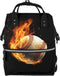DWVTSLH Fire Baseball Diaper Bag Backpack Multifunction Nappy Bags Waterproof Mummy Backpack Large