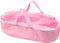 Reborn Baby Dolls Baskets Pink Crib Bed Soft Carrier for 17-22 inch