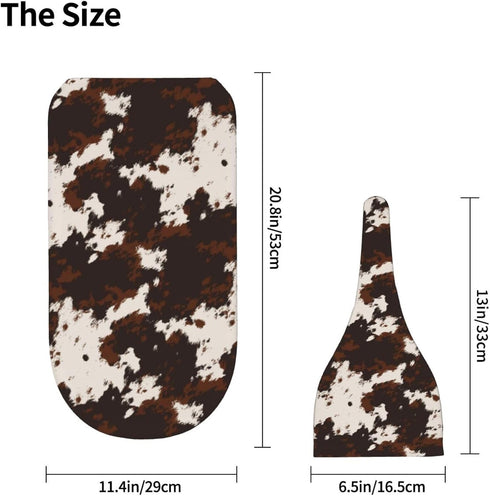 Valvphora Brown Cow Print Swaddle Blanket with Hat Receiving Blanket, Western Highland Cow Baby Items Stuff for Girls