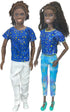 Fashion Dolls Set, Stylish Twin 12 Inch Doll Toy, Trendy Outfits for