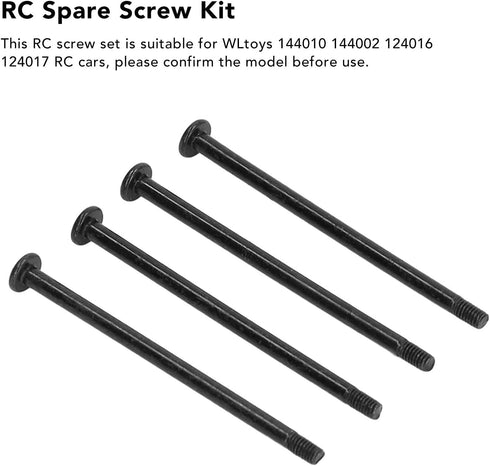 Car Screw Kit, 4 PCS 144010 2159 Replacement Screw Parts for WLtoys 144010 144002 124016 124017
