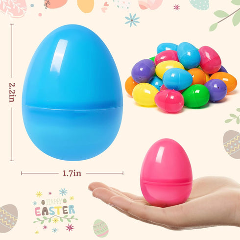 500 Count 2.4" 6 Duchong Plastic Easter Eggs Bulk, Fillable Empty Easter Eggs In Colors for Easter Hunt, Basket
