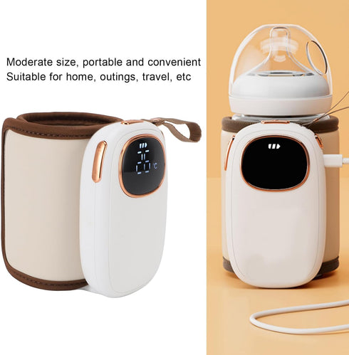 Dpofirs Portable Bottle Warmer for Travel, Fast Heating, Powered Temperature Display, Bottle Warmer for Breastmilk