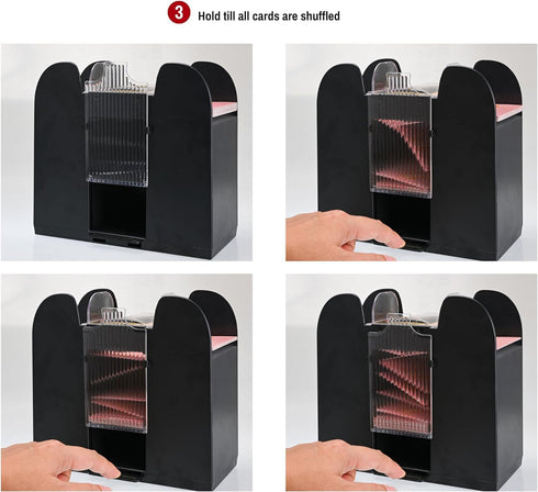 6 Deck Automatic Card Shuffler - USB/Battery-Operated Uno Shuffler for Card Games