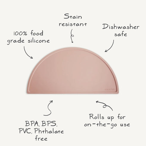 BPA-Free Black Daisy Silicone Placemat for Kids