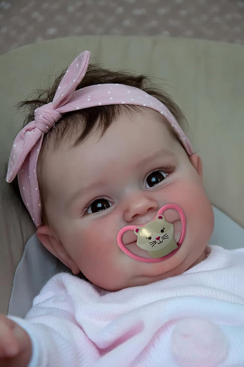 20 Inches TERABITHIA So Truly Rooted Hair Sweet Smile Lifelike Reborn Baby Doll Crafted in Full Body Silicone Vinyl