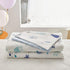 Joyreap 4 Set Piece Cotton Toddler Bedding for Kids Boys n Girls, Ocean Style Starfish Whale Crab Printed, Includes