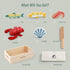 Set 3 PairPear Wooden Play Food Cutting Seafood - Toddlers Wooden Toy Food Pretend Play Kitchen Accessories for Years