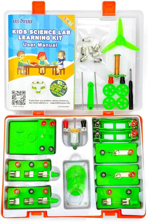 OSOYOO Science Project Learning Kit, Hands-on Electricity & Magnetism Experiments for Kids Ages 6-15