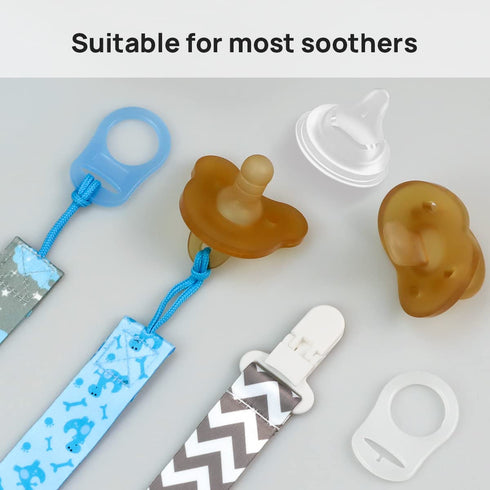 4 Pack Dummy Pacifier Holder Clips for Boys, Clips Boys with Adapters, Silicone Binky Clips for Baby Teething Toys Baby