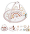 Baby Play Gym Mat, Tummy Time Activity Mat with 7 Detachable Toys