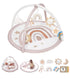 Baby Play Gym Mat, Tummy Time Activity Mat with 7 Detachable Toys