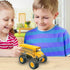 ArtCreativity 5 Inch Pullback School Bus Toy Set - Set of 2 Yellow School Buses with Monster Wheels - Diecast Bus