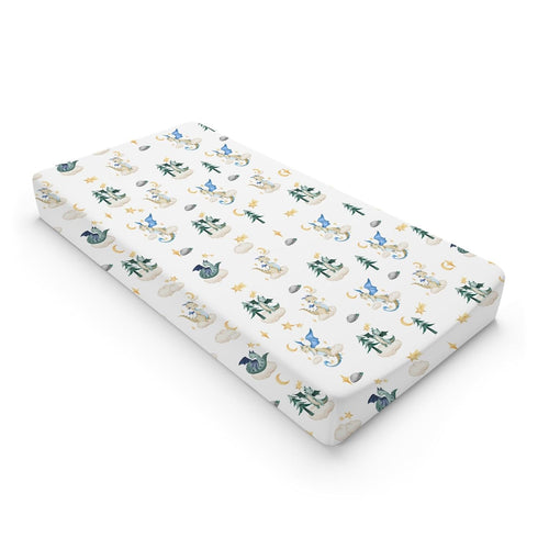 Cartoon Fairy Tale Dragon Changing Pad Covers, Soft Stretchy Snug Fitted Baby Changing Pad Mats for Boy Girl, 32" x 16"