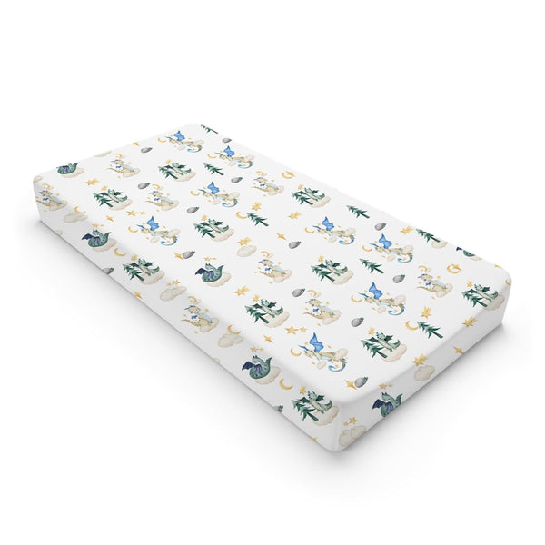 Cartoon Fairy Tale Dragon Changing Pad Covers, Soft Stretchy Snug Fitted Baby Changing Pad Mats for Boy Girl, 32" x 16"