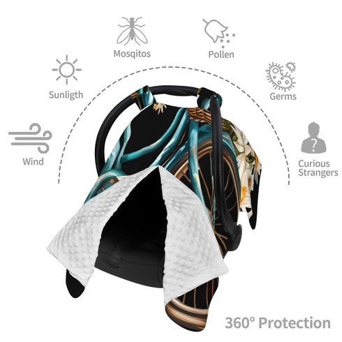 Zhbvncp Daisy Bicycle Baby Car Seat Cover & Breastfeeding Nursing Cover - Breathable Stretch Fabric Multi-Use Nursing