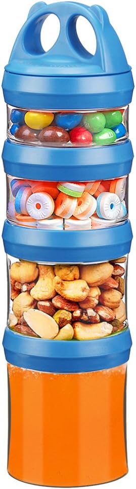 BeneLabel Stackable Food Storage Containers with Twist Lock System - 31 oz BPA-Free Tritan (Blue)