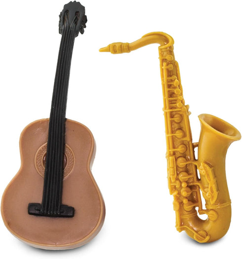 3+ Safari Ltd Musical Instruments TOOB - Figurines: Trombone, Flute, Saxophone, Guitar, Violin, Horn, Trumpet, Clarinet