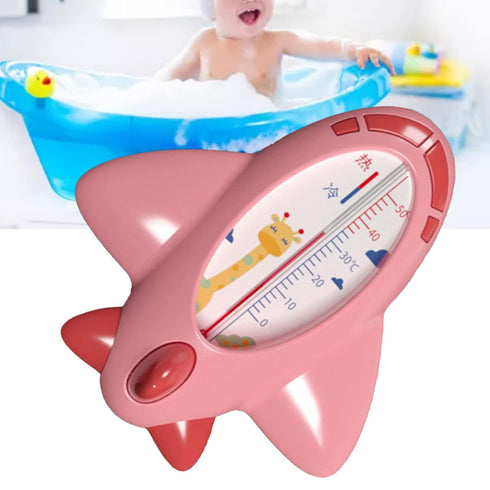 Cute Pink Airplane Baby Bath Thermometer for Safe Infant Baths