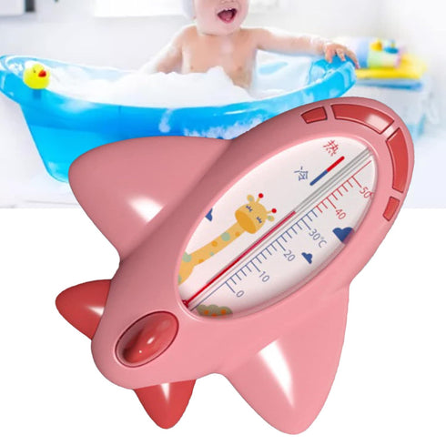 Infant Bath Thermometer, Lovely Airplane Shape Baby Bath Water Temperature Thermometer Multifunctional