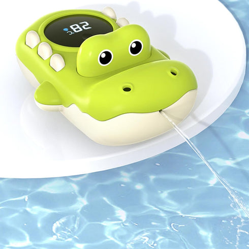 Generic Kids Bath Temperature Gauge | Crocodile LED Digital Tub Measure Water-Spraying Toy,Digital Shower Temperature