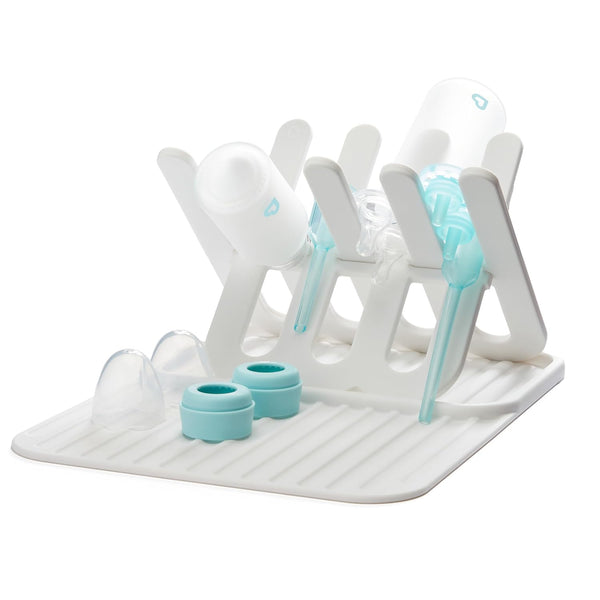 Munchkin Bottle Drying Rack and Mat, Holds 8 Bottles, Pump Parts, Pacifiers,