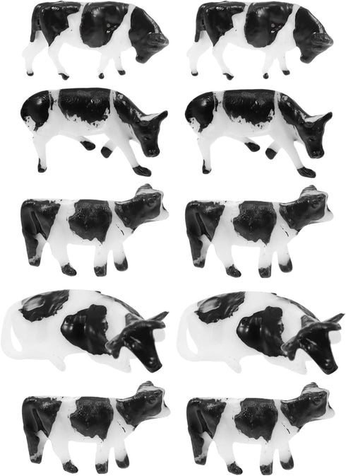 Toyvian Dairy Cow Kids Toys - 20 PCS Mini Cattle Plastic Cow Figurines, Farm Animal Collectibles