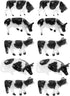 Toyvian Dairy Cow Kids Toys - 20 PCS Mini Cattle Plastic Cow Figurines, Farm Animal Collectibles