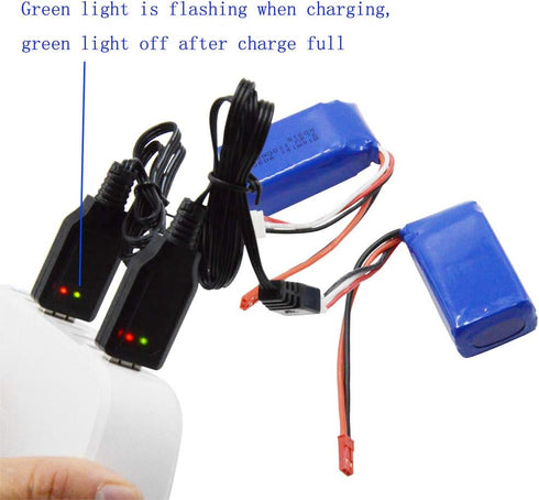 Blomiky 2 Pack 8.14Wh 7.4V 1100mAh Li-ion-Po Battery with JST Plug for Wltoys RC Truck Cars