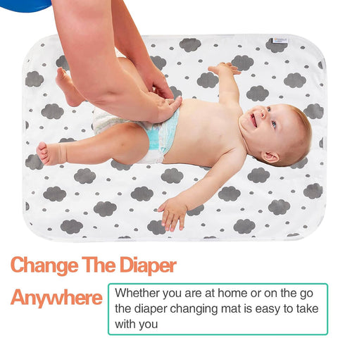Baby Diaper Changing Pad, 21 5/8" x 31.5" Waterproof Liners, Reusable Soft and Absorbent Portable Mat