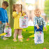 Cootato Easter Bunny Basket Bags for Kids, Personalized Canvas Cotton Bucket with Stripe Rabbit Pattern for Egg Hunt