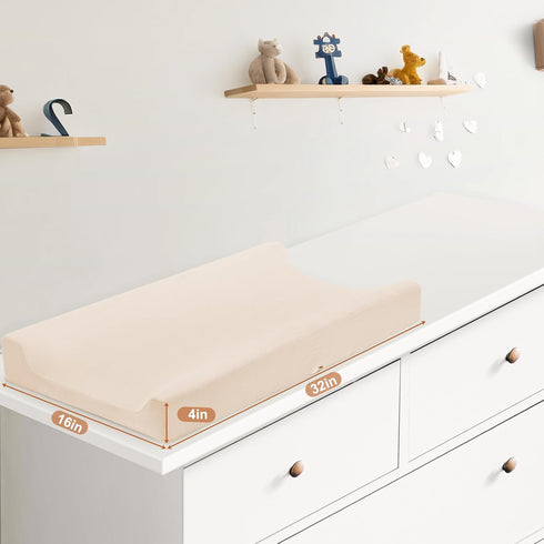 Pro Goleem Muslin Changing Pad Cover for Boys & Girls - Soft Breathable Fitted Cotton Sheets, 2 Pack (Brown & Beige)