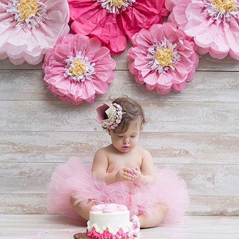 Birthday Crown Hat Princess Sparkle Flower Headband Tiara for 1 2 3 4 5 6 Party Decoration Cake Smash Photo Prop