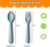 12 Pcs Plastic Toddler Utensils Set 6 Kids Forks and 6 Kids Spoons BPA Free/Dishwasher Safe Toddler Silverware Brightly Colored Kid Plastic Cutlery Set-Blue by Muulaii