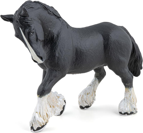 Papo Hand-Painted Figurine - Black Shire Horse Figure-51517 - Collectible for Children 3 Years and Up