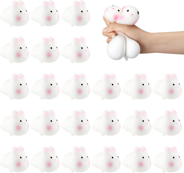 Meooeck 24 Pcs Easter Rabbit Stress Balls for Adult Bunny Party Favor