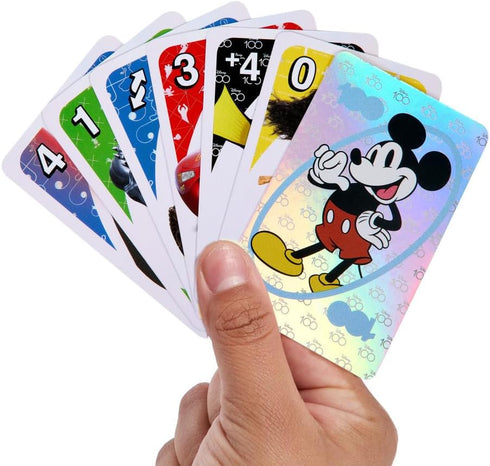 UNO Disney 100 Card Game - Featuring Collectible Foil Card with Disney Characters for Kids