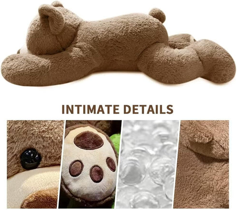 3.5lbs 24" Fiosnow Weighted Stuffed Animals for Adults Brown Bear Weighted Plush Animals for Kids Throw Pillow Hugging