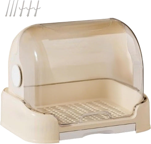 Generic Baby Bottle Storage Organizer Nursing Box Drying Rack with Cover,Dustproof Case Portable