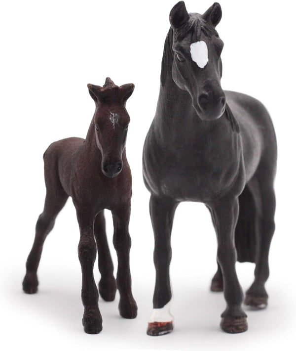 Gemini&Genius Horses Toy for Kids, Farm Horse Animal Playset with Stallion and Horse Cub Family Action Figures