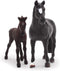 Gemini&Genius Horses Toy for Kids, Farm Horse Animal Playset with Stallion and Horse Cub Family Action Figures