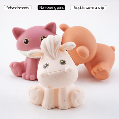 Baby Bath Toys for 6-12 Months, 9 Pack No Hole Silicone Animal Bathtub Pool Float Toy for Baby Girl Boy Present