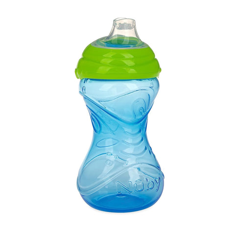 Nuby Clik-It Soft Spout No-Spill Easy Grip Sippy Cup for Boys - 10 Oz (3-Pack) - 6+ Months