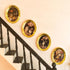 iLAND Miniature Dollhouse Accessories, 4 Picture Frames Set with Printed Paintings in Golden Color