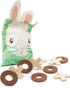 Tender Leaf Toys Wooden Tic Tac Toe Game with Bunny Drawstring Bag - Travel Board Game for Kids & Adults - Age 3+
