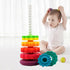 1-3 LUCKFUTURE Educational Spinning Stacking Toys, Rainbow Stacking Rings Baby Toy, Montessori Sensory Learning Toy
