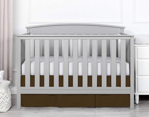 Linens Limited 100% 800 Count (24" 38") 10" Box Pleated Mini Crib Bed Skirt Premium Cotton Thread Nursery Crib Toddler