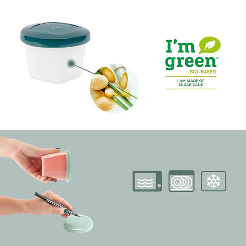 Babymoov Biosourced Food Storage Containers - BPA Free Bowls with Leak Proof Lids for Baby Food or Snacks