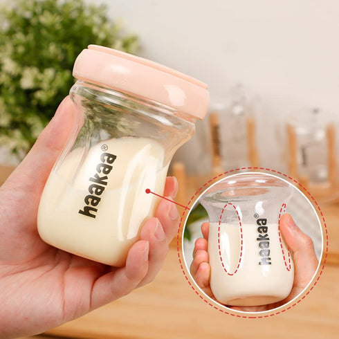 Gen.3 0m+ 6.3oz/180ml) haakaa Glass Baby Food Storage Jar- Food Storage Container Airtight Lid-Wide Neck Baby Bottle